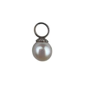 14 White Gold Charm Miniature Pendant Real Pearl